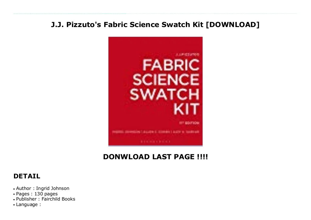 Fabric science swatch kit 11th edition