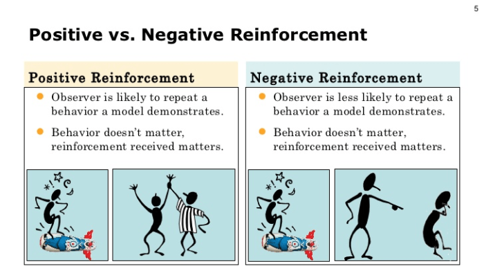 Learning positive and negative reinforcement worksheet answers