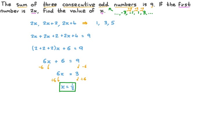 Consecutive integers odd sequence